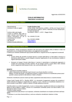 Servizi operazioni occasionali