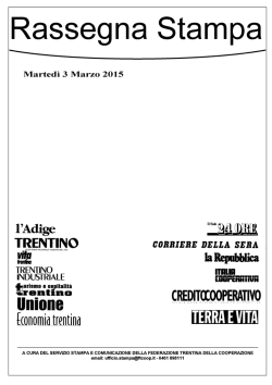 Scarica il fascicolo PDF della Rassegna Stampa di Marted&igrave; 3 Marzo