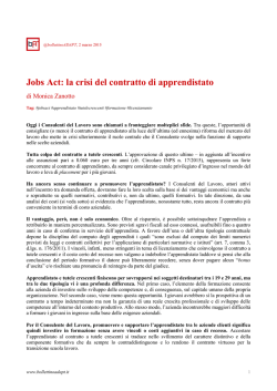Jobs Act: la crisi del contratto di apprendistato