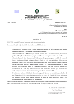 Scuola dell`Infanzia Ingresso-uscita precisazioni