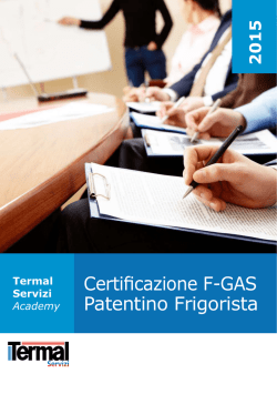 Certificazione F-GAS Patentino Frigorista