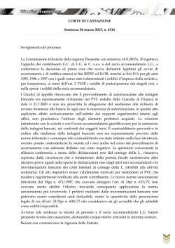 Corte di Cassazione del 4 marzo 2015 n. 4314