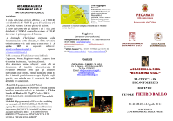 TENORE PIETRO BALLO - Civica Scuola di Musica "B. Gigli"