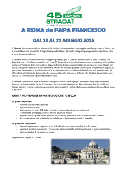 roma incontriamo papa francesco dal 19 al 21 maggio