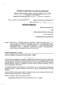 Scarica Avviso - Comunit&agrave; Montana Calore Salernitano