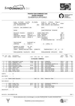 Classifica ufficiale - sci club san domenico