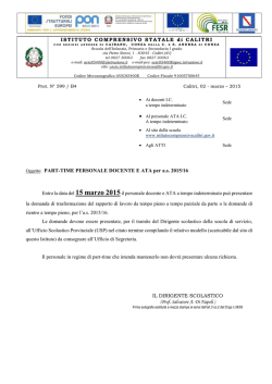 Part-time 15 - Istituto Comprensivo Calitri