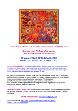 BIO-TRANS-ENERGETICA Sciamanesimo Afro