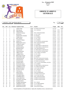 ORDINE D`ARRIVO GENERALE