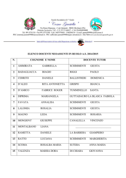 elenco docenti neoassunti in ruolo as 2014/2015 n. cognome nome