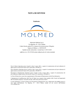 Molecular Medicine S.p.A - Nota di Sintesi