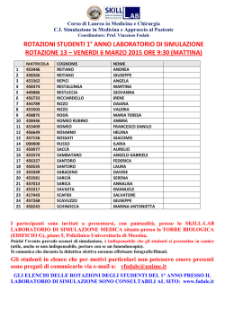 ROTAZIONI STUDENTI 1&deg; ANNO LABORATORIO DI SIMULAZIONE