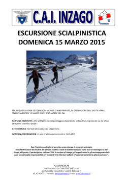 escursione scialpinistica domenica 15 marzo 2015