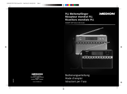 Istruzioni per l`uso PLL Weltempf&auml;nger R&eacute;cepteur