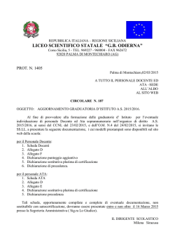 AGGIORNAMENTO GRADUATORIA D`ISTITUTO A.S.