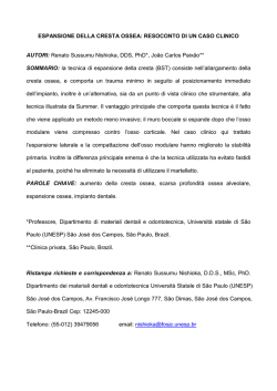 ESPANSIONE DELLA CRESTA OSSEA: RESOCONTO DI