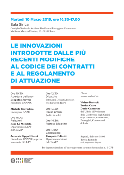 Programma convegno - Consiglio Nazionale Architetti