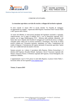 Comunicato Stampa - pdf - Direzione regionale Friuli Venezia Giulia
