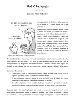 Sonno e metodo Estivill