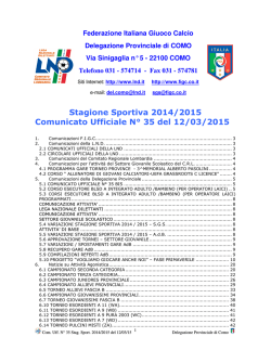 COMUNICATO n.35 del 12/03/2015