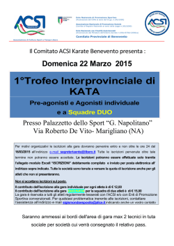Gara Interprovinciale Kata 22 Marzo 2015 rettifica