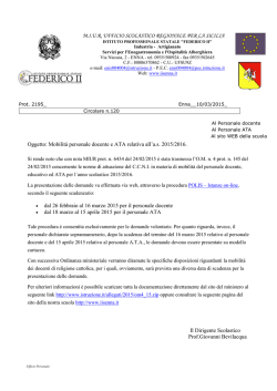 circolare mobilit&agrave; 2015 - Istituto Professionale Statale "Federico