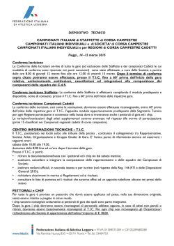 DISPOSITIVO TECNICO CAMPIONATI ITALIANI di