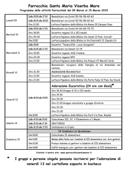 Programma parocchiale - Parrocchia S. Maria a Mare