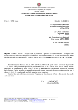 Prot. n. 1070-1/usc del 10.3.2015 - Ufficio VIII ambito territoriale per
