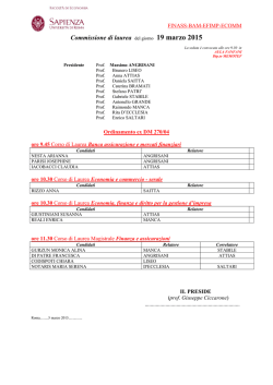 Commissione di laurea del giorno 19 marzo 2015