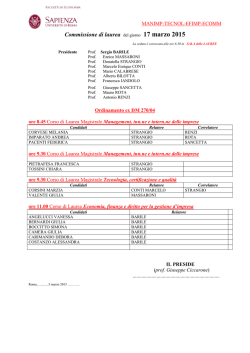Commissione di laurea del giorno 17 marzo 2015