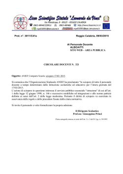 Prot. n&deg;. 3011/C41a Reggio Calabria, 09/03/2015 Al Personale