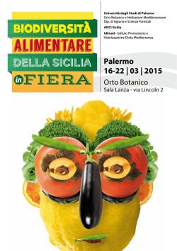 Palermo 16-22 | 03 | 2015 - Biodiversit&agrave; Alimentare della Sicilia