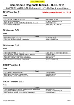 SABATO MATTINA (Juveniles e Junior show)