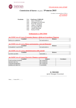 Commissione di laurea del giorno 19 marzo 2015