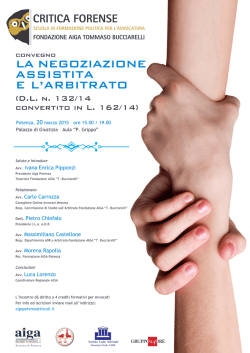 Convegno a POTENZA il 20 MARZO