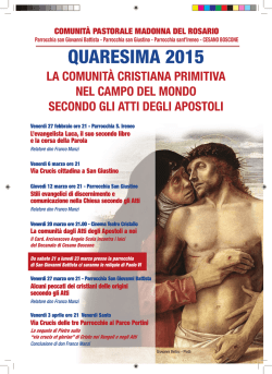 Il programma della Quaresima