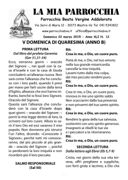 LA MIA PARROCCHIA - Beata Vergine Addolorata