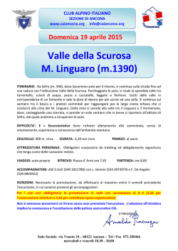 Domenica 19 aprile 2015: Monte Linguaro