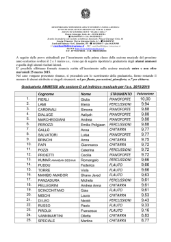 graduatoria alunni ammessi - Istituto Comprensivo Piazza Gola
