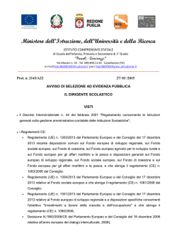 bando di selezione progetto c - Istituto Comprensivo Pascoli