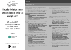 Il ruolo della funzione antiriciclaggio nella tax compliance