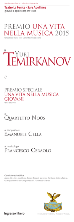 PREMIO SPECIALE UNA VITA NELLA MUSICA