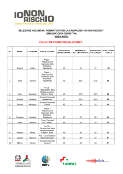 Graduatoria definitiva &ndash; Area Nord