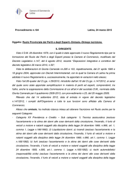 Ruolo Provinciale dei Periti e degli Esperti.-Omissis.