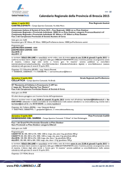 Calendario Regionale della Provincia di Brescia 2015