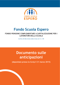 Documento sulle anticipazioni