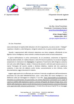 LETTERA ALLA SEN. FINOCCHIARO