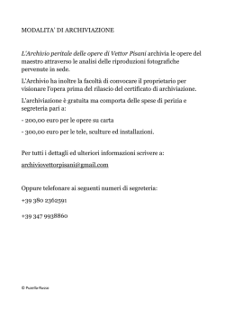 Modalit&agrave; di archiviazione