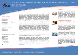 iii scuola estiva &ldquo;statistica per economia, scienze sociali